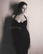 Bollywood Actress in a Black Vintage Herv L ger Halter Neck Gown Photos 07