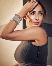 Bollywood Hottie Malaika Arora in a Black Sleeveless Ribbed Bodysuit with a Faux Leather Skirt Photos 01