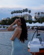 Bollywood actress Jacqueline Fernandez in a Pastel Blue Halter Neck Sequined Bodycon Dress at Cannes 2025 Photos 01