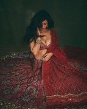 Breathtaking Disha Patani Cleavage in a Red Embroidered Bridal Lehenga Photos 06 Breathtaking Disha Patani Cleavage in a Red Embroidered Bridal Lehenga Photos 06