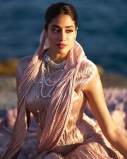 Breathtaking Janhvi Kapoor in a Metallic Tissue Skirt with an Embroidered Corset at Cannes Film Festival Pictures 05