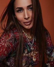 Breathtaking Malaika Arora in a Red Embellished Bodycon Dress Photos 03