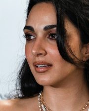 Captivating Actress Kiara Advani in a Black Leather Strapless Corset Dress Photos 01