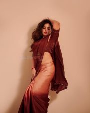 Captivating Actress Malavika Menon in a Maroon Crop Top and White Skirt Photos 05