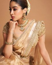 Captivating Janhvi Kapoor in a Golden Half Saree with a Classic Dori Blouse Pictures 01