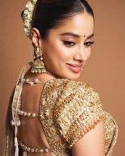 Captivating Janhvi Kapoor in a Golden Half Saree with a Classic Dori Blouse Pictures 05