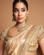 Captivating Janhvi Kapoor in a Golden Half Saree with a Classic Dori Blouse Pictures 06
