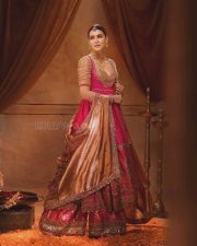 Captivating Kriti Sanon in a Pink Anarkali with Golden Tissue Dupatta Photoshoot Pictures 02 Captivating Kriti Sanon in a Pink Anarkali with Golden Tissue Dupatta Photoshoot Pictures 02