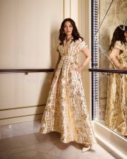 Captivating Tamannaah Bhatia in a Gold Embroidered Ivory Gown Pictures 05