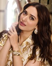 Captivating Tamannaah Bhatia in a Gold Embroidered Ivory Gown Pictures 06