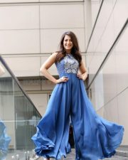 Catherine Tresa in Blue Dress Photoshoot Pictures 01