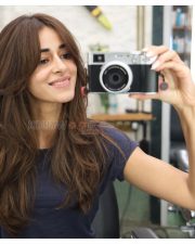 Charming Actress Ananya Panday in a Navy Blue Casual T Shirt Photos 02