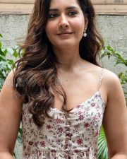 Charming Actress Raashi Khanna in a Cream Floral Spaghetti Strap Midi Dress Photos 02 Charming Actress Raashi Khanna in a Cream Floral Spaghetti Strap Midi Dress Photos 02