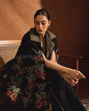 Charming Indian Actress Regena Cassandrra in a Black Silk Cape Dress Photos 03