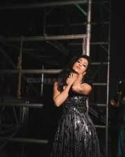 Charming Payal Rajput in a Black Sleeveless Dress Photos 01