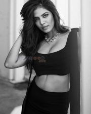 Charming and Curvy Malavika Mohanan in a Black Stills 01