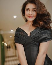 Chic Actress Kajal Aggarwal in a Black Formal Dress Photos 03 Chic Actress Kajal Aggarwal in a Black Formal Dress Photos 03