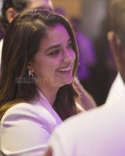 Chic Actress Keerthy Suresh in a White Pantsuit Photos 01