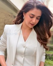 Chic Actress Keerthy Suresh in a White Pantsuit Photos 04
