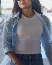 Chic Actress Rashmika Mandanna in a White Tee and Blue Open Shirt and Jeans Photos 01 Chic Actress Rashmika Mandanna in a White Tee and Blue Open Shirt and Jeans Photos 01