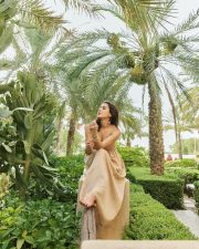 Chic Beauty Sara Ali Khan in a Strapless Beige Maxi Dress Pictures 03