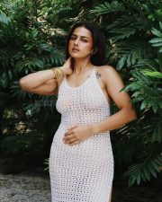 Classic Actress Shraddha Srinath in a beige embellished saree Photos 04