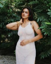 Classic Actress Shraddha Srinath in a beige embellished saree Photos 04