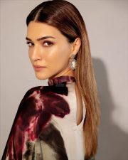 Classy Kriti Sanon in a Printed Collared Pallu Saree Photos 03