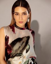 Classy Kriti Sanon in a Printed Collared Pallu Saree Photos 06