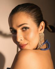 Classy Malaika Arora in a Blue High Slit Gown Pictures 03