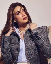 Cocktail 2 Actress Kriti Sanon in a Grey Plaid Cropped Jacket And White Shirt Photos 01
