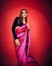 Colorful Kriti Sanon in a Vibrant Manish Malhotra Saree Photos 06
