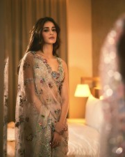 Contemporary Beauty Ananya Panday in a Shimmery Netted Sequin Saree with Floral Embellishments and Sleek Bralette Blouse Pictures 06 Contemporary Beauty Ananya Panday in a Shimmery Netted Sequin Saree with Floral Embellishments and Sleek Bralette Blouse Pictures 06