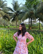 Cute Anikha Surendran in a Floral Dress Pictures 02