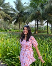 Cute Anikha Surendran in a Floral Dress Pictures 03