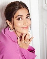 Cute Pooja Hegde in a Pink Dress Photos 01