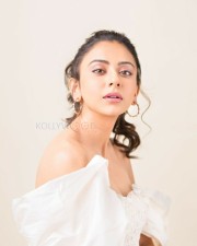 Cute Rakul Preet Singh in a White Dress Pic 01