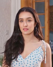 Cute Shraddha Kapoor in a Floral Mini Tie Shoulder Cami Dress Pictures 02