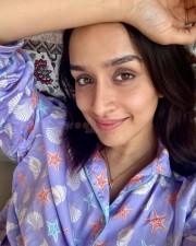 Cute Shraddha Kapoor in a Purple Night Gown Photos 01