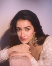 Cute and Charming Shraddha Kapoor in an Ivory Chikankari Anarkali Set Photos 03