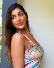 DD Next Level Actress Yashika Aannand in a Backless Multi Printed Maxi Dress Photos 03