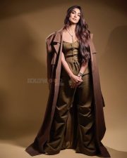 Dark Chocolate Pooja Hegde in a Brown Monochrome Outfit Photos 01 Dark Chocolate Pooja Hegde in a Brown Monochrome Outfit Photos 01