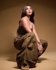 Dark Chocolate Pooja Hegde in a Brown Monochrome Outfit Photos 03 Dark Chocolate Pooja Hegde in a Brown Monochrome Outfit Photos 03