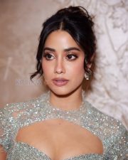 Dazzling Actress Janhvi Kapoor in a Silver Embellished Lehenga Photos 01
