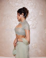 Dazzling Actress Janhvi Kapoor in a Silver Embellished Lehenga Photos 03