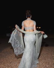 Dazzling Actress Janhvi Kapoor in a Silver Embellished Lehenga Photos 05