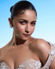 Dazzling Alia Bhatt in an Off Shoulder Half Cream Floral Gown at Cannes 2025 Photos 02