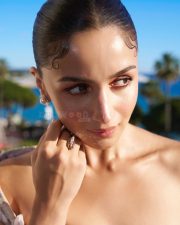 Dazzling Alia Bhatt in an Off Shoulder Half Cream Floral Gown at Cannes 2025 Photos 04