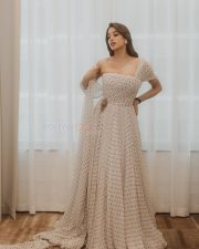 Dazzling Janhvi Kapoor in a Miu Miu One Shoulder Ivory Gown Pictures 07