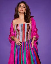 Dazzling Keerthy Suresh in a Rainbow Colour Lehenga Photos 03